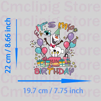 It's my birthday thermo-stickers for children Clothing patches Stitch vinyl stickers iron on transfer Shello's Creative Boutique
