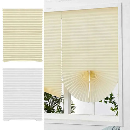 Cordless Pleated Curtains - Self-Adhesive Non-Woven Folding Curtains - Home Shading for Bedroom & Living Room - Shello's Creative Boutique