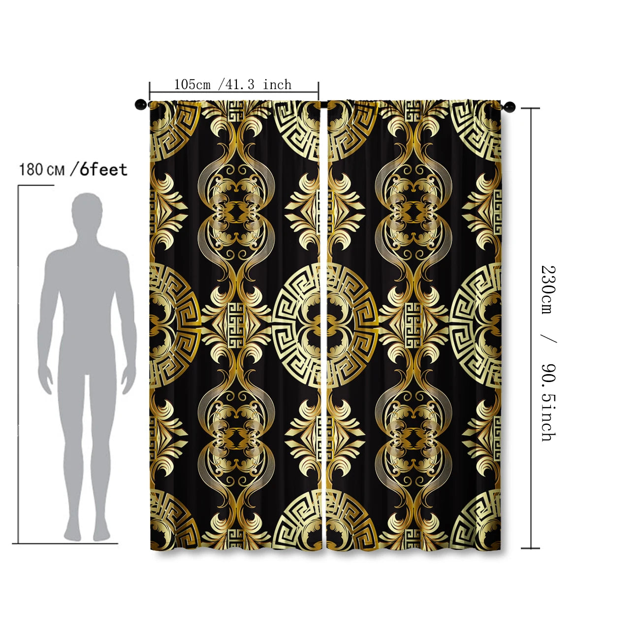 Retro Home Decoration Curtains - 2 Panel Rod Pocket Set for Kitchen & Living Room