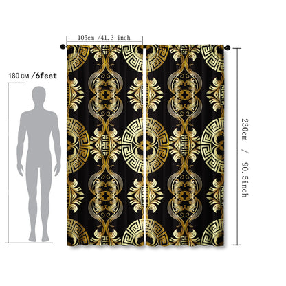 Retro Home Decoration Curtains - 2 Panel Rod Pocket Set for Kitchen & Living Room