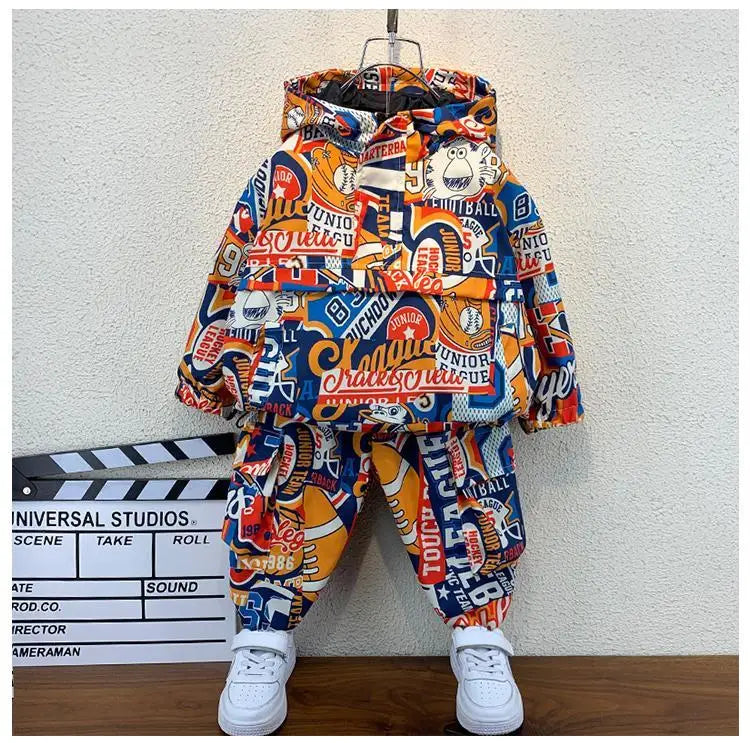 Children's Clothing Set Spring and Autumn Fashion 2024 Boys' Baby Jacket Pants Children's Fashionable Casual Two Piece Set Shello's Creative Boutique