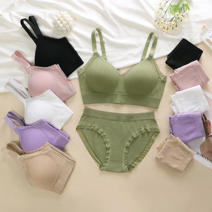 Everyday Seamless Bra & Brief Set – Soft Ribbed Comfort by NoEnName_Null