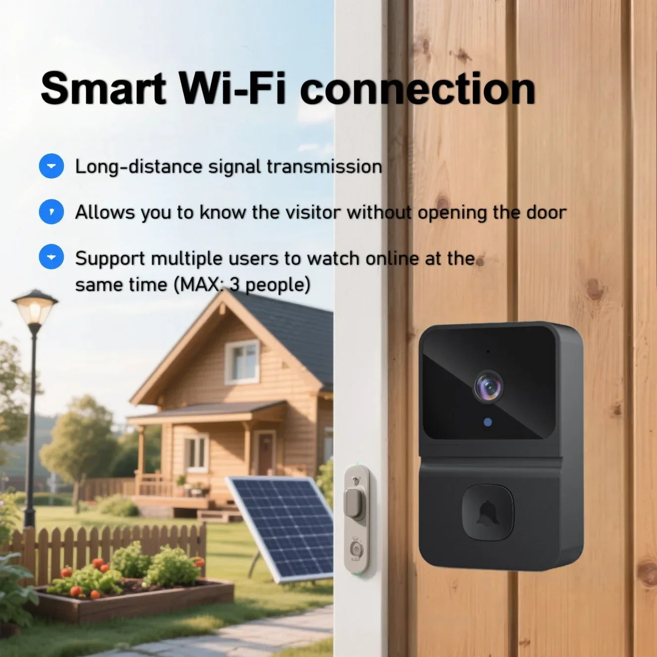 Wireless WiFi Outdoor Doorbell Camera with HD Video, Night Vision & Kement App