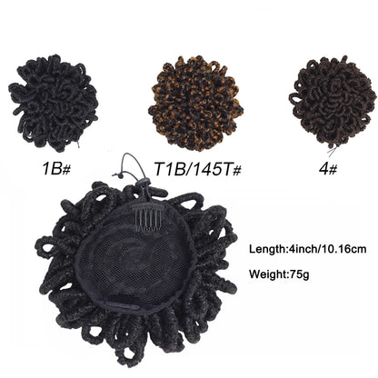 Synthetic Afro Puff Drawstring Ponytail - Dreadlock Hair Bun Extension