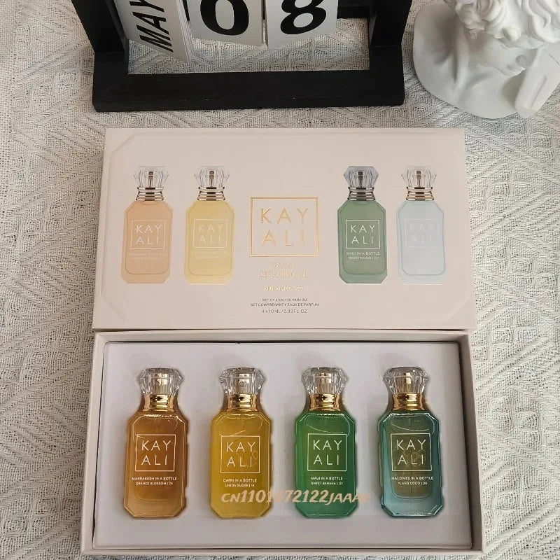 KAYALI 4x10ml Unisex Eau De Parfum Set Long Lasting Floral Fruity Musk Vanilla Royale Mini Travel Perfume Collection - Shello's Creative Boutique