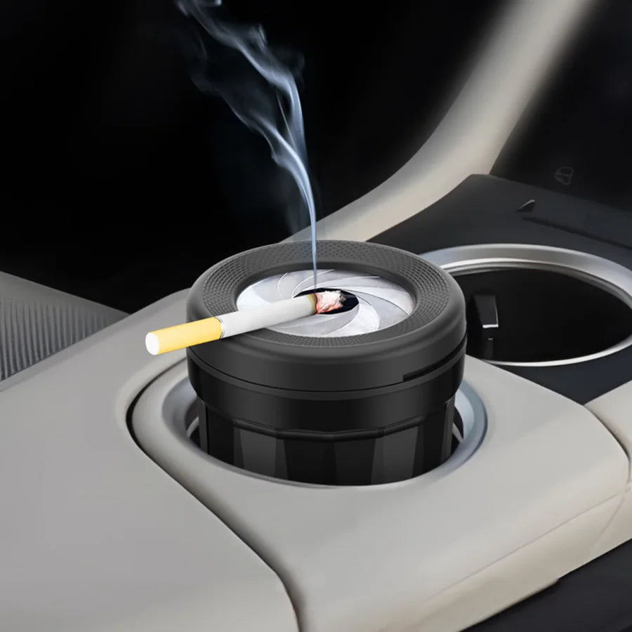 Rotating Car Ashtray With Lid – Fly-Proof Easy Clean Auto Ashtray