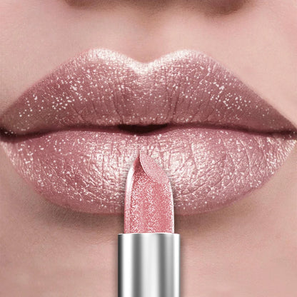 21 Colours Glitter Metallic Lipstick - Long Lasting Pearlescent Matte Lip Tint