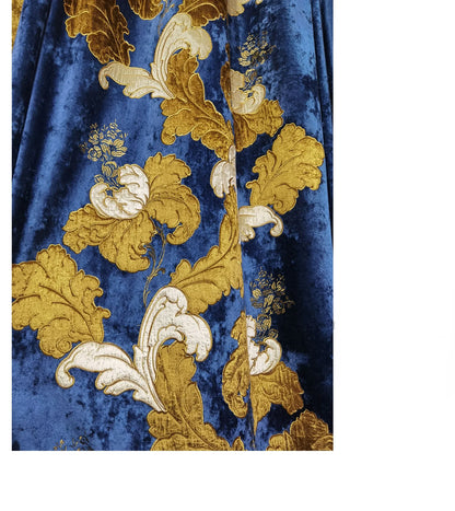European Luxury Villa Curtains - French Velvet Embroidered Drapes - Shello's Creative Boutique