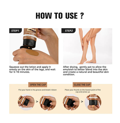 100ml Leg Makeup Long-lasting Waterproof And Anti-Transfer Concealer Even Skin Tone Wheat Tan Brown Liquid Foundation - Shello's Creative Boutique