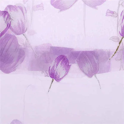 Beeinch Floral Tulle Curtains - Modern Sheer Window Panels for Living Room & Bedroom - Shello's Creative Boutique