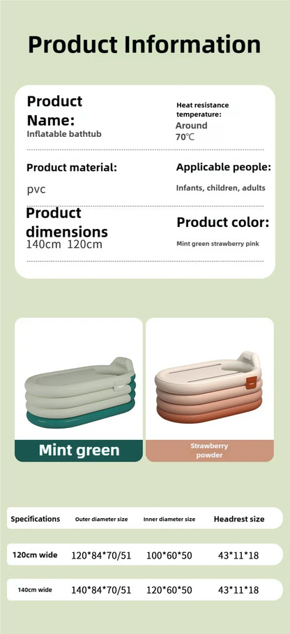 Foldable Adult Sitting Bathtub – Thickened Inflatable Bath Barrel for Sweat Steam & Medicine Bath