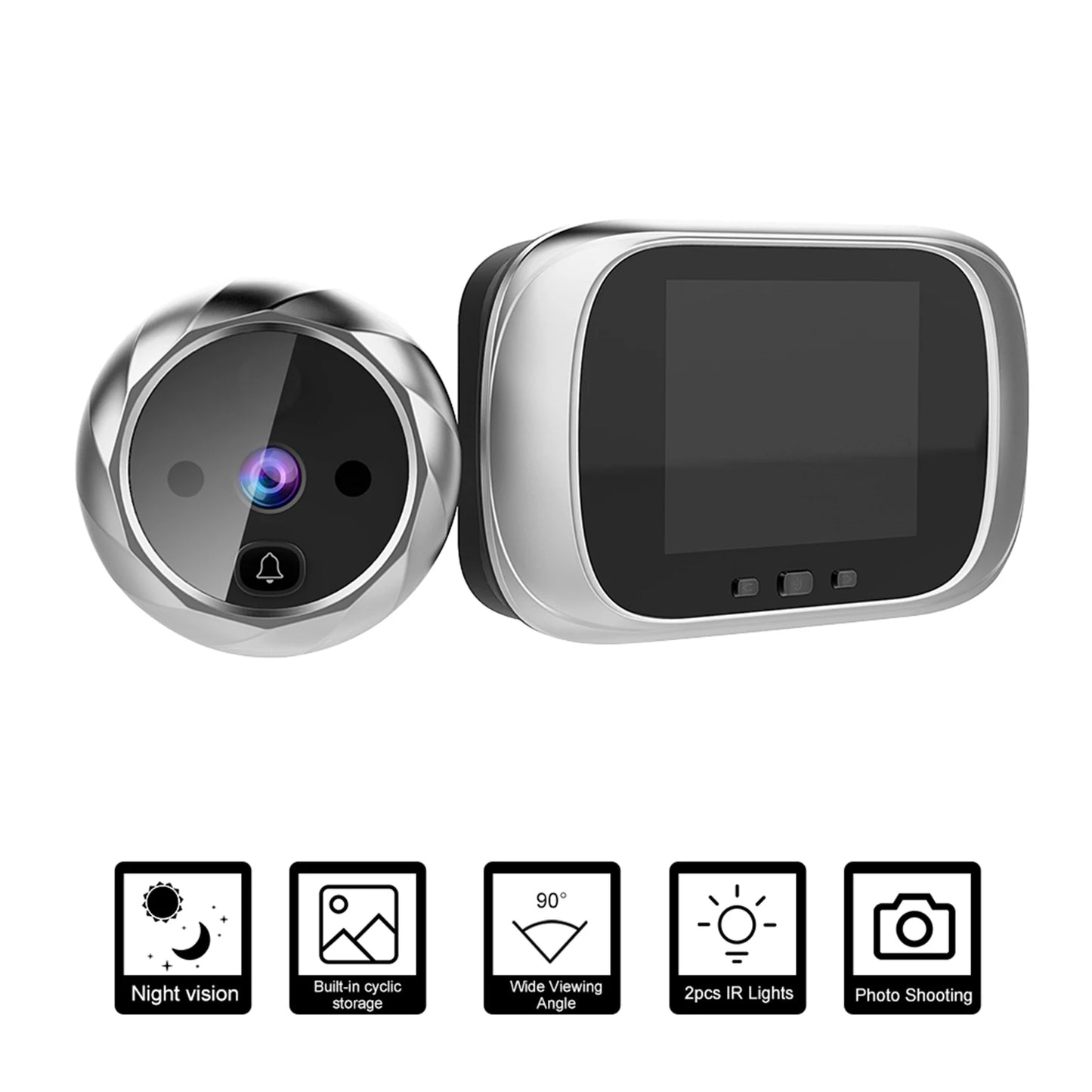 Digital Door Viewer Peephole Camera 2.8 Inch with Night Vision & Photo Capture