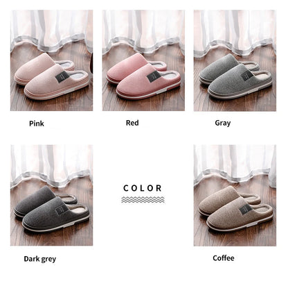 Men's Winter Warm Cotton Slippers - Couples Flats Non-Slip Indoor Slides (Large Size 40-51)