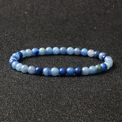 4mm Natural Stone Agate & Lava Stretch Bracelet – Handmade Tiny Bead Bangle for Men & Women