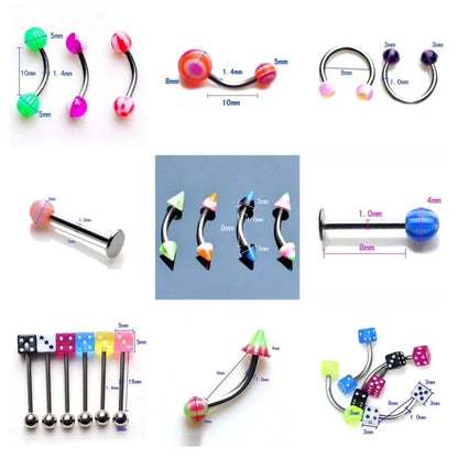 45/90-Piece Stainless Steel Body Piercing Jewellery Set