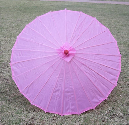 70cm Chinese Fabric Parasol — Traditional Bamboo Dance Umbrella for Weddings & Props