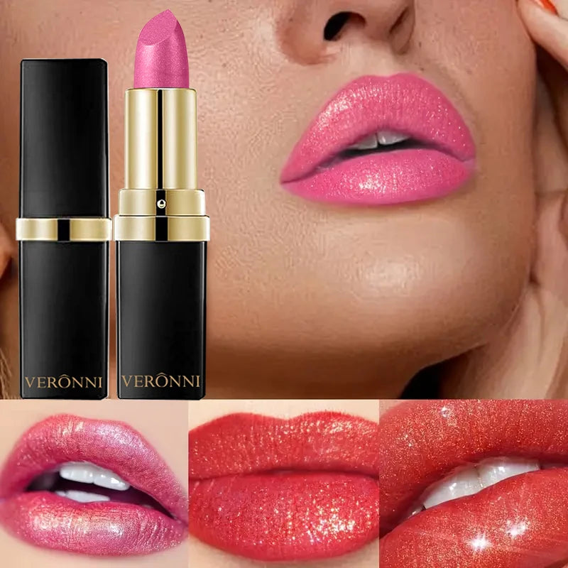 High Pigmented Shiny Lipstick,Stain Resistant,Long-Lasting,Glossy Waterproof Lipstick Shimmering Makeup Valentine'S Day Gift - Shello's Creative Boutique