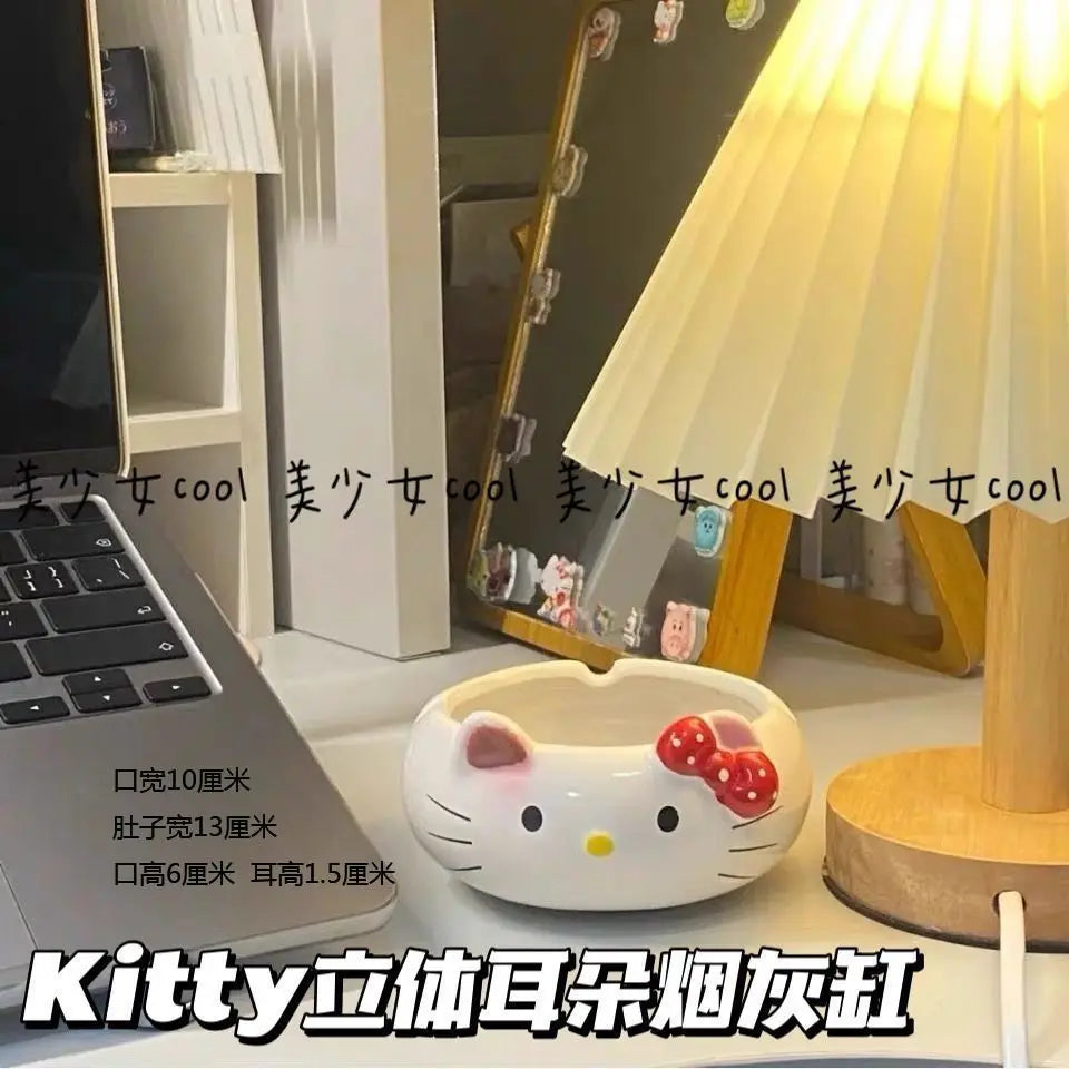 Kawaii Cartoon Character Glass Ashtray – Cute Home Décor Ash Holder Desktop Gift