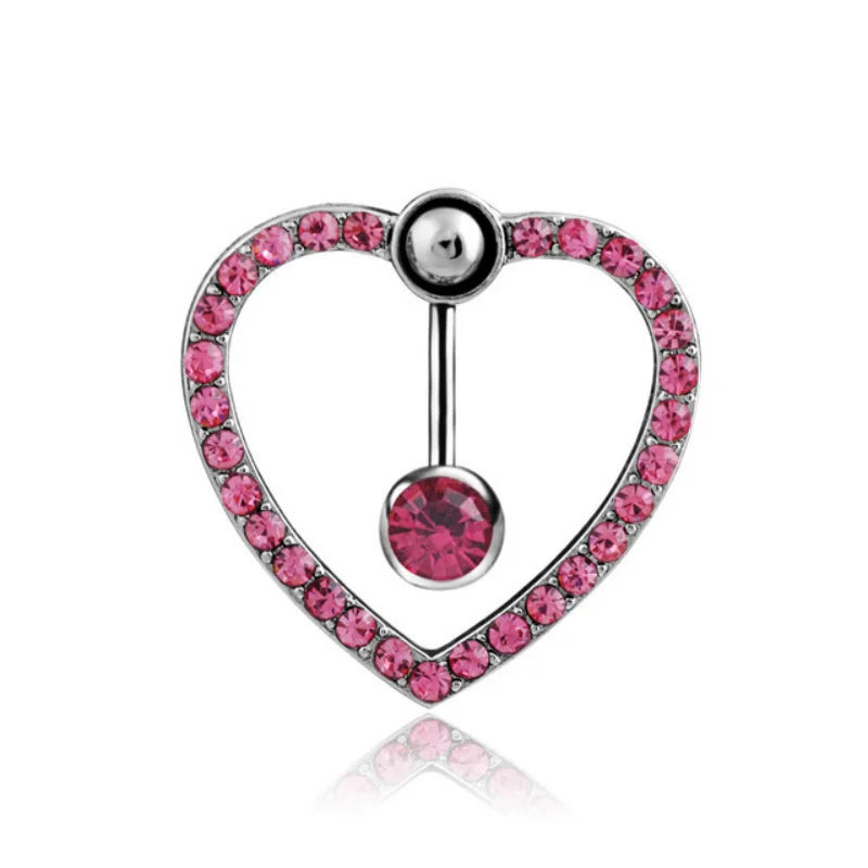 Pink Stainless Steel Belly Button Ring – Animal & Butterfly Styles