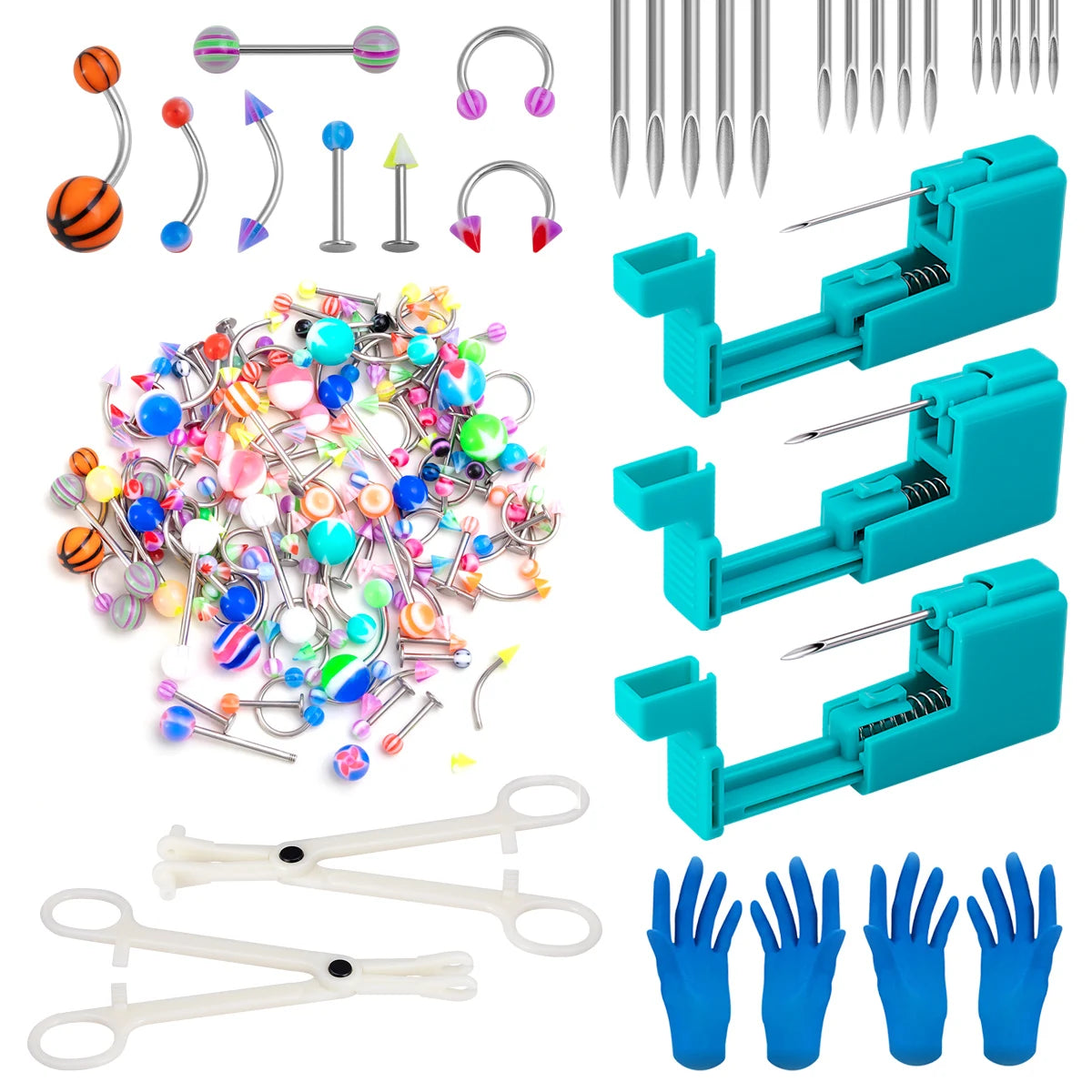 Body Piercing Jewellery Kit – Stainless Steel & Acrylic