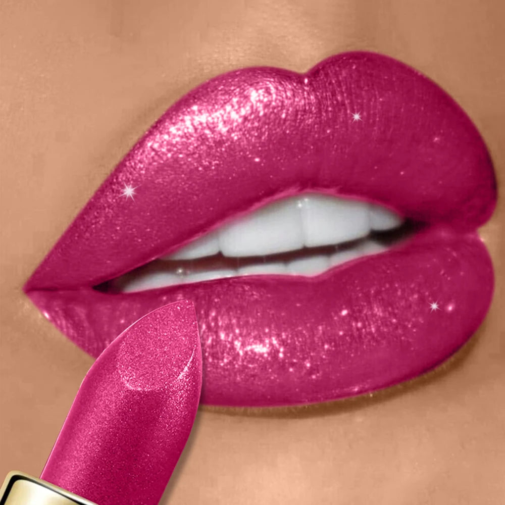 High Pigmented Shiny Lipstick,Stain Resistant,Long-Lasting,Glossy Waterproof Lipstick Shimmering Makeup Valentine'S Day Gift - Shello's Creative Boutique