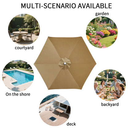 Parasol Replacement Cloth – Waterproof Sunshade Canopy for 6 & 8 Rib Parasols 2m to 3m