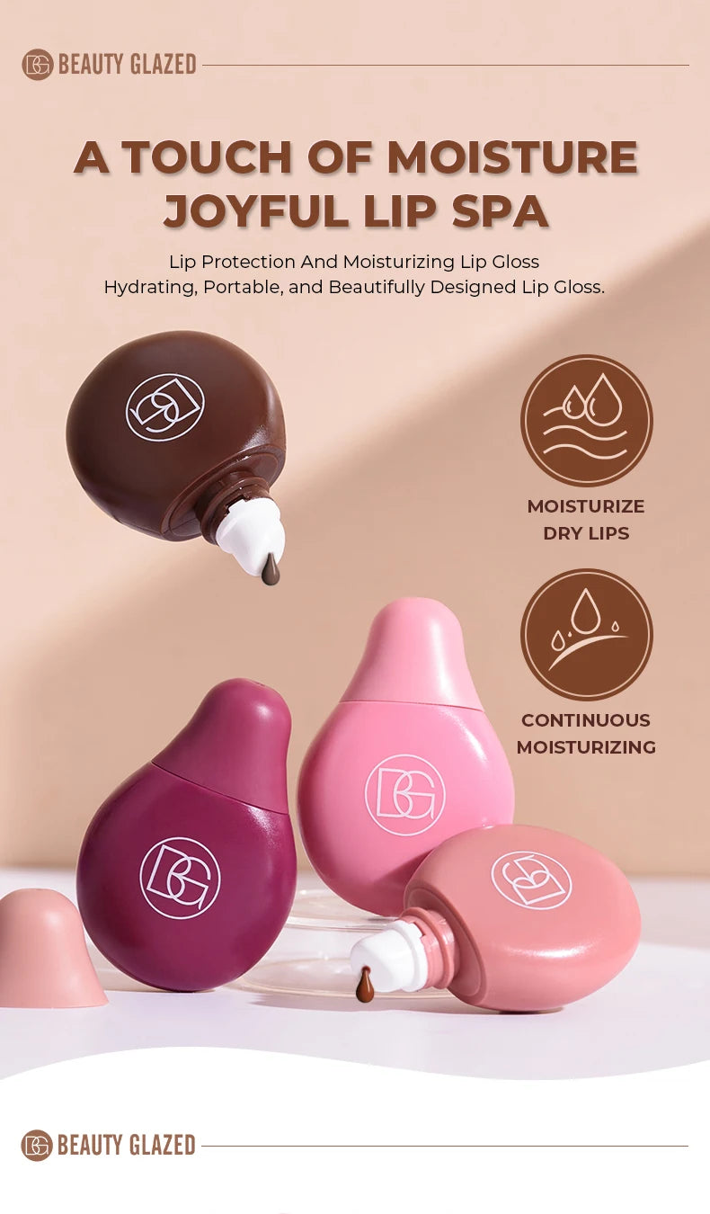 BEAUTY GLAZED 4Color Lipgloss Lip Oil Teens Moisturizing Lipstick Lip Balm High Shine And Lip Gloss Long-Lasting Dry Lip Care - Shello's Creative Boutique