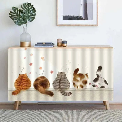 1PC Kitchen Cabinet Curtain Cover Dustproof Cupboard Wardrobe Short Curtains Washable Drapes Self-adhesive Half-Curtain Cortinas