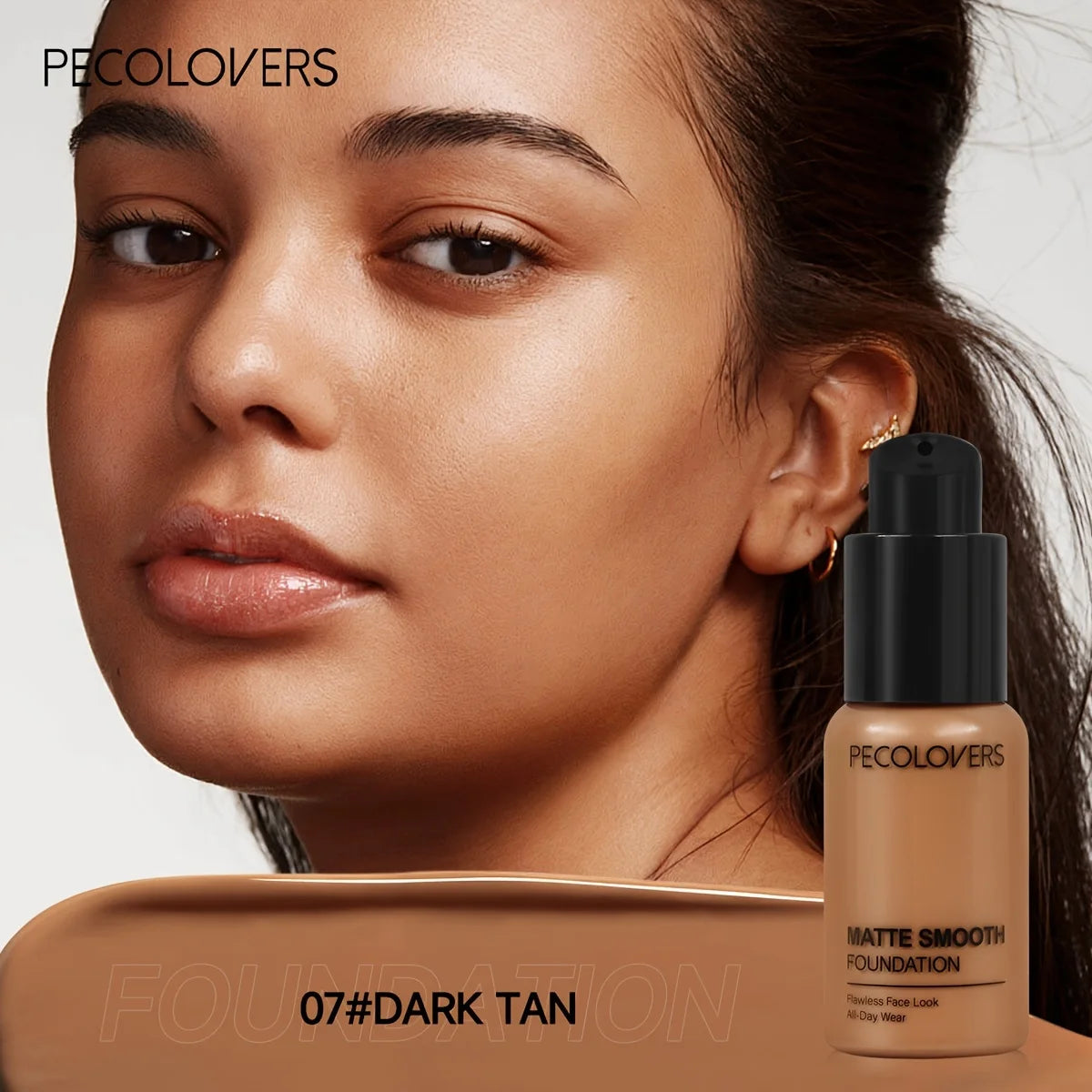 PECOLOVERS Matte Finish Liquid Foundation - Oil-Control, Waterproof, Full Coverage Concealer for All Skin Tones - Shello's Creative Boutique
