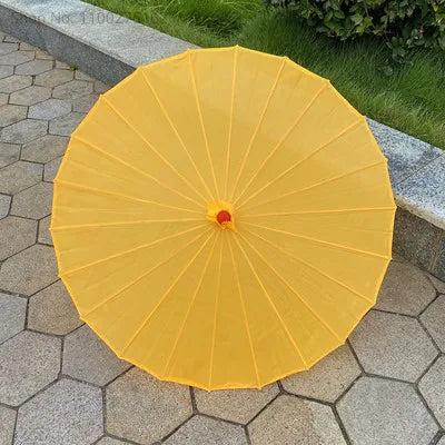 70cm Chinese Fabric Parasol — Traditional Bamboo Dance Umbrella for Weddings & Props