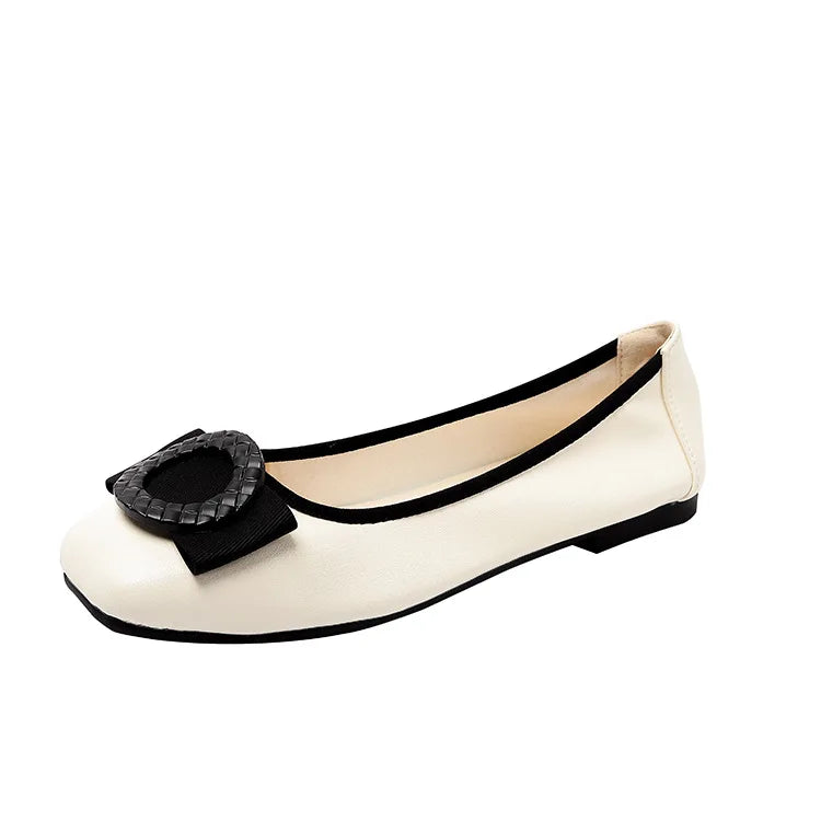 Plus Size Ballet Flats with Bow - Soft Sole Loafers - Shello's Creative Boutique