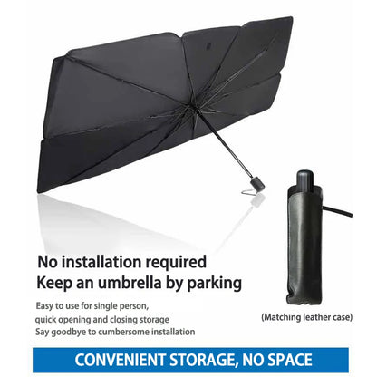 Foldable Car Windshield Sun Shade — Portable Sunscreen Parasol for Front Window