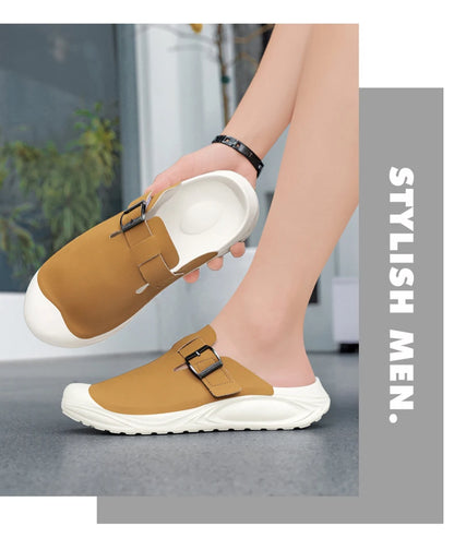 Men's Summer Sports Slippers - Anti-Slip Indoor Outdoor Sandals for Beach & Home