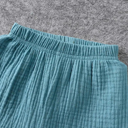 ELVESNEST Cotton-Linen Hooded Summer Set – Unisex Short Sleeve Top & Shorts Outfit for Kids Ages 2–7 - Shello's Creative Boutique