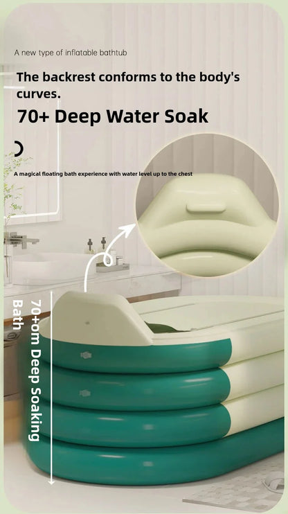 Foldable Adult Sitting Bathtub – Thickened Inflatable Bath Barrel for Sweat Steam & Medicine Bath