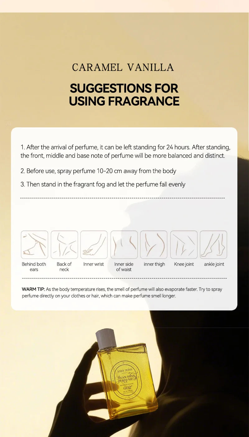 Women Perfume Long-lasting Fresh Caramel Vanilla - 10H Naturally Refreshing Romantic Encounter Gourmand Sweet EDP Spray - Shello's Creative Boutique