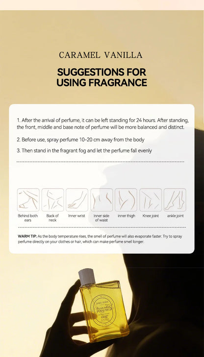 Women Perfume Long-lasting Fresh Caramel Vanilla - 10H Naturally Refreshing Romantic Encounter Gourmand Sweet EDP Spray - Shello's Creative Boutique