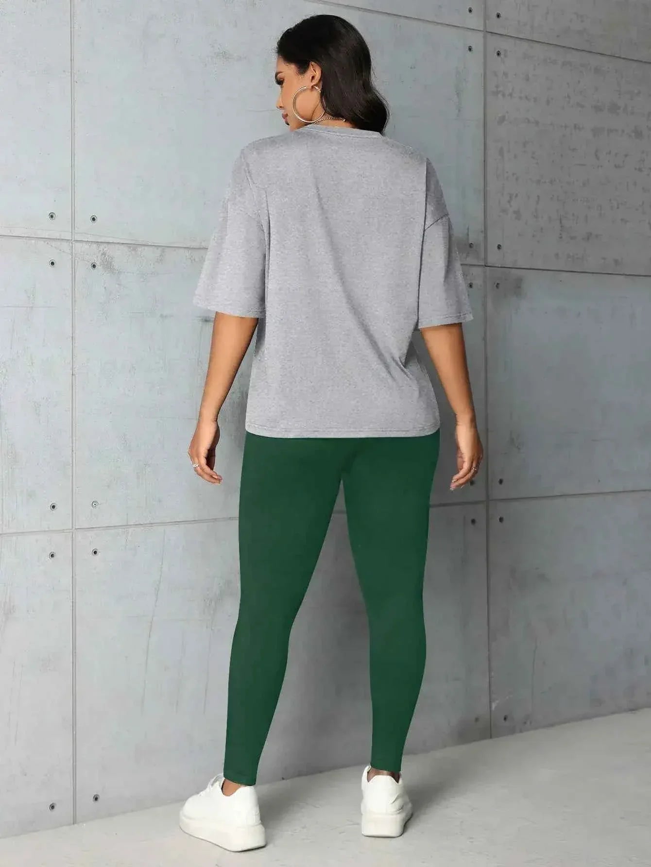Y2K Crown Letter Print Two Piece Set - Graphic T-Shirt & Skinny Pants Outfit - Shello's Creative Boutique