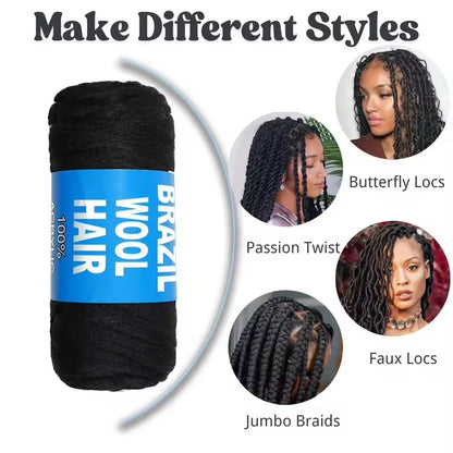 Afro Brazilian Wool Hair - African Dreadlock Braid Yarn for Extensions - Shello's Creative Boutique