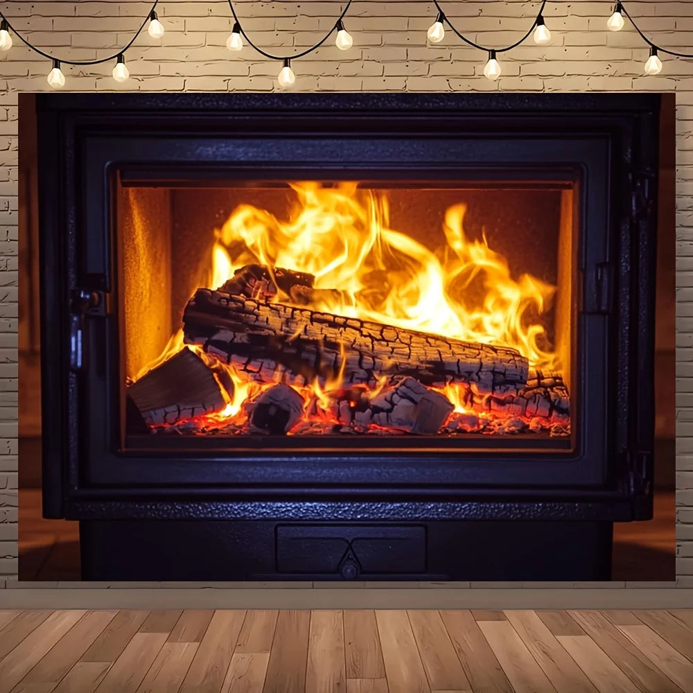 Realistic Flame Effect Log Set – Polyester Fireplace Decoration - Shello's Creative Boutique
