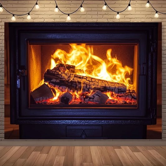Realistic Flame Effect Log Set – Polyester Fireplace Decoration - Shello's Creative Boutique
