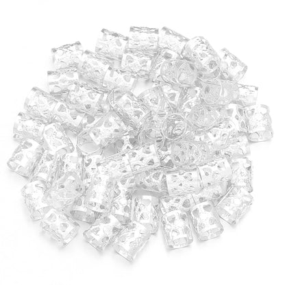 100Pcs/lot Dreadlock Hair Rings Metal Hollow Tube Dirty Dread Braids Adjustable for Cuffs Clip Hair Accessories Styling Tools - Shello's Creative Boutique