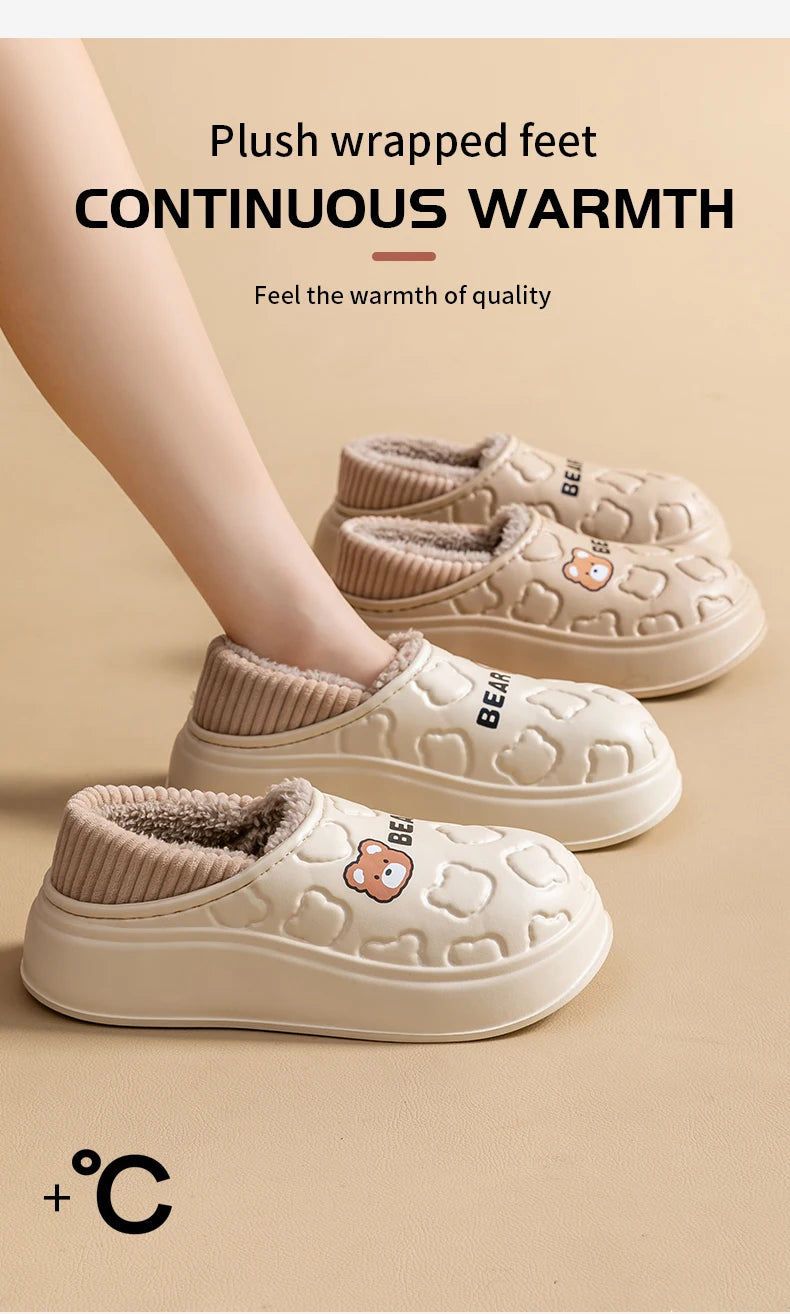 Women's Waterproof Winter Slippers – Non-Slip Insulated Cotton Shoes - Shello's Creative Boutique