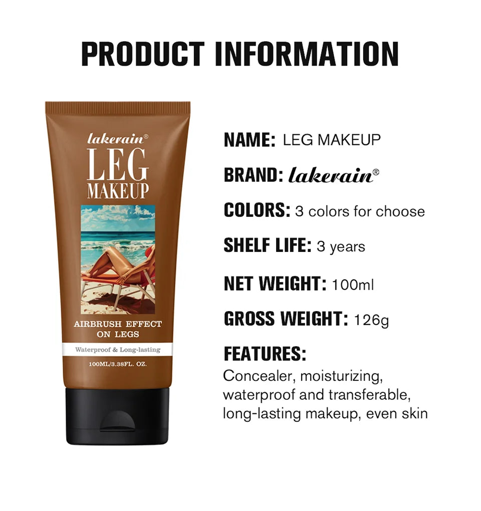 100ml Leg Makeup Long-lasting Waterproof And Anti-Transfer Concealer Even Skin Tone Wheat Tan Brown Liquid Foundation - Shello's Creative Boutique