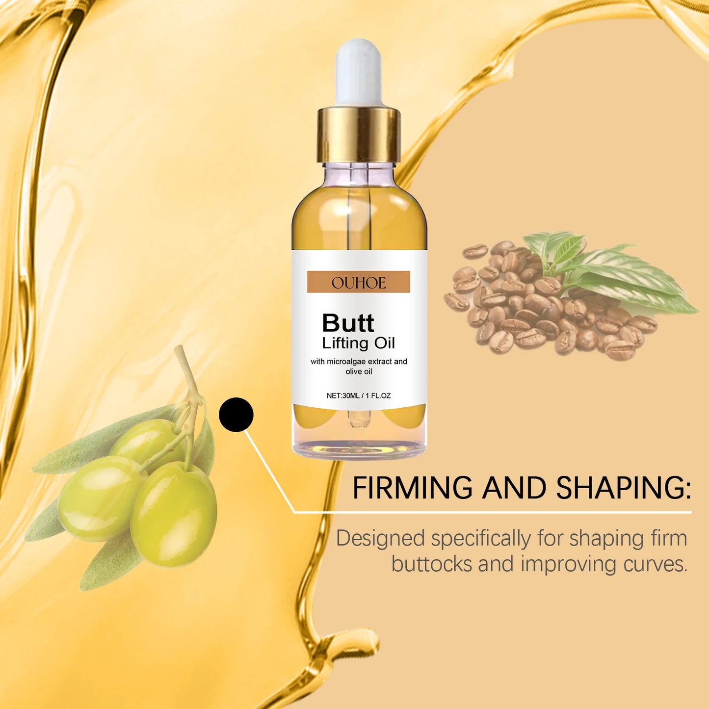 Hip Lifting Oil Buttock Lifting Oil Firming Nourishing Moisturize Tighten Shaper Bum Sexy Body Butt Massage Care Essential Oil - Shello's Creative Boutique