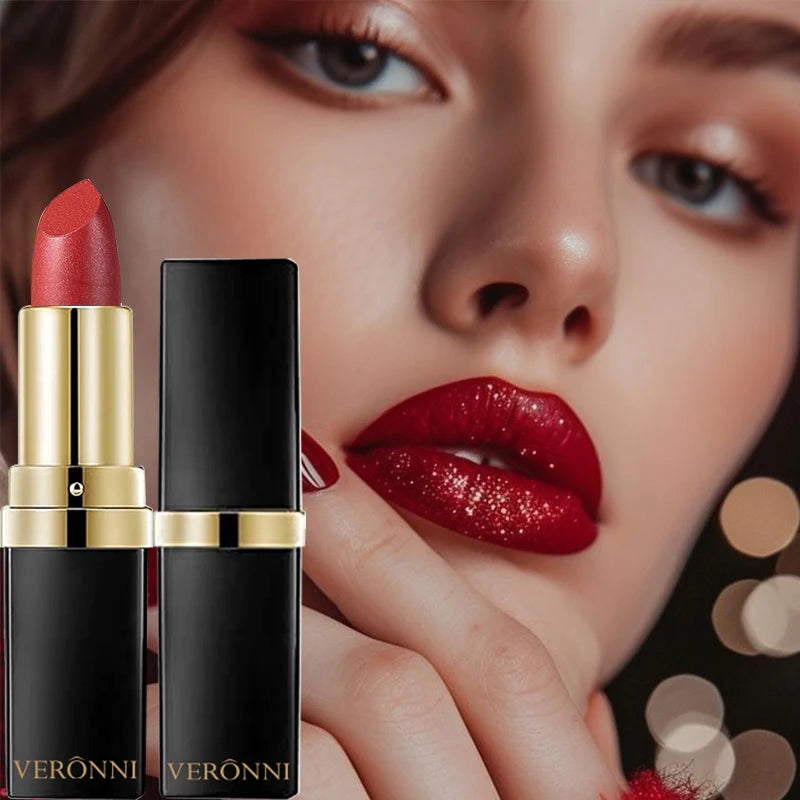 High Pigmented Shiny Lipstick,Stain Resistant,Long-Lasting,Glossy Waterproof Lipstick Shimmering Makeup Valentine'S Day Gift - Shello's Creative Boutique