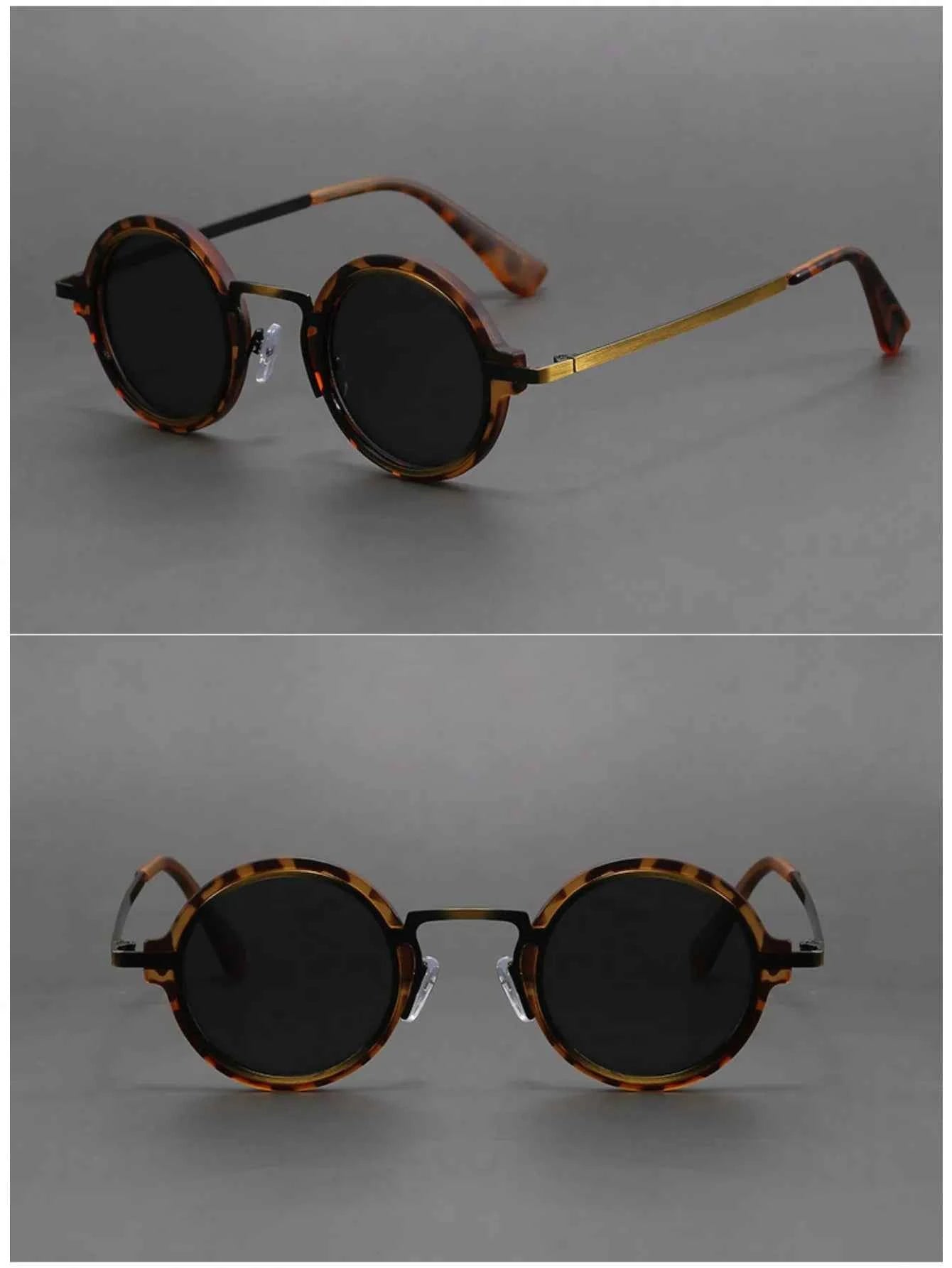 Retro Handmade Small Round Sunglasses Sun Protection Eye Protection UV Protection Men and Women Sunglasses