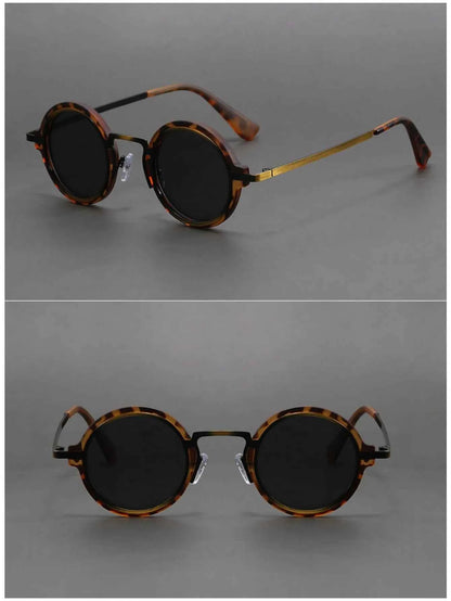 Retro Handmade Small Round Sunglasses Sun Protection Eye Protection UV Protection Men and Women Sunglasses