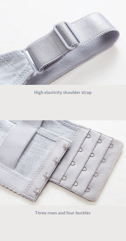 Comfortable Non-Slip Push-Up Sports Bra for Women – Seamless Wire-Free Lingerie with Wide Shoulder Straps & Chest Pad (Sizes 36–100BC)