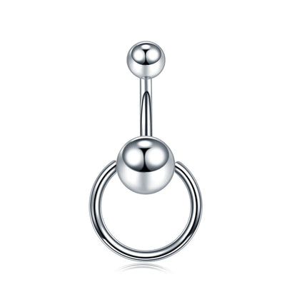 Stainless Steel Cubic Zirconia Drop Navel Ring